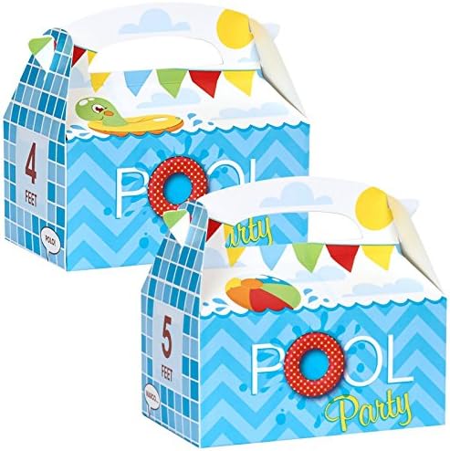 Аксесоари за парти с лятна Плаж топката BirthdayExpress на басейна - Празни картонени Кутии за подаръци (4)