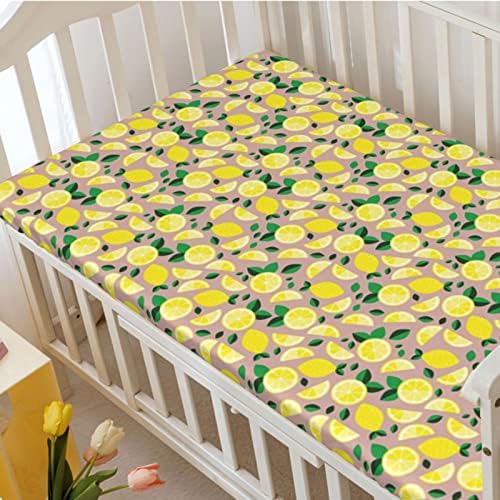 Чаршаф за бебешки легла с Лимонена тема, Стандартен Чаршаф за матрак за бебешко креватче, Чаршафи за матрак
