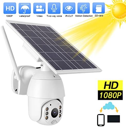 Безжична Градинска Камера за сигурност YEmirth със слънчев панел, Домашна Система за наблюдение с преглед на