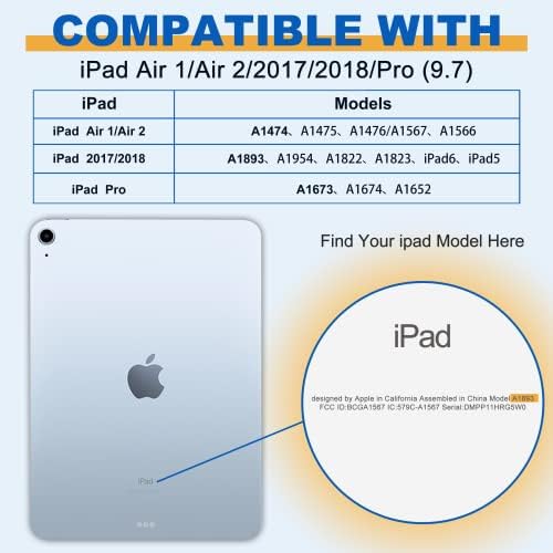 Калъф Uppuppy за Apple iPad Air 2/ 1-во поколение iPad и 5-ти (2017)/на 6-ти (2018)/Pro 9,7 инча с шарките на