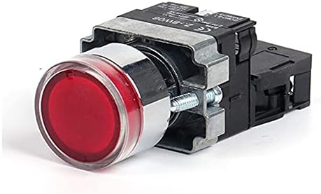 TWRQA 22 мм Незабавен XB2-BW3361 през Цялата Бутон прекъсвач с led/неоново осветление 1НО 24 В/220 v/380 v (Цвят: