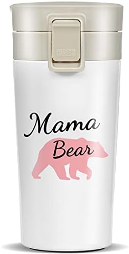 Подарък IDOKER за майки и жени, чаша за майката с мечка, вакуумни кафеена чаша за пътуване с двойни стени и