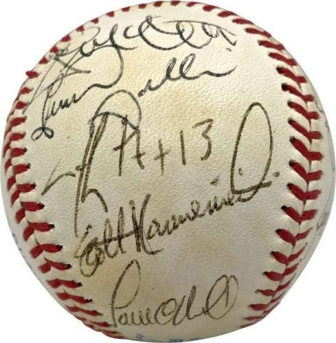 1995 Екипът на Янкис Подписа Бейзболен топката OAL с автограф Джетера Ривера Маттингли JSA - Бейзболни топки