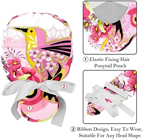 Регулируеми Търкане-Начесы, 2 Шапки за коса Asuka Working Шапка с Завязкой във формата на Конска Опашка, Мека