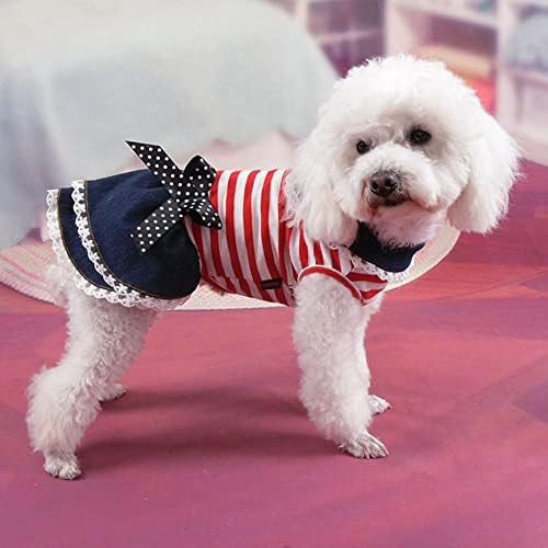 Рокля с флага на сащ за кучета NACOCO, 4 юли, Деня на независимостта на САЩ, Дрехи за домашни любимци, Патриотическая