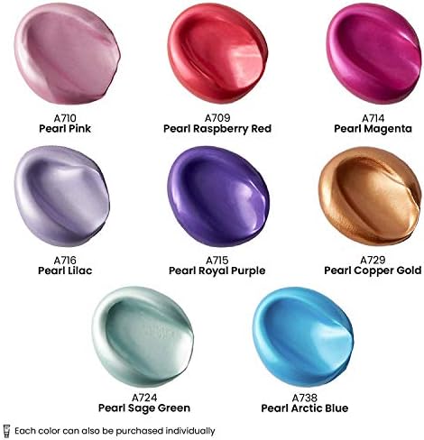 Комплект акрилни бои ARTEZA Металик: Цветове на Бижуто и най-Важното, за да проверите за рисуване художници,