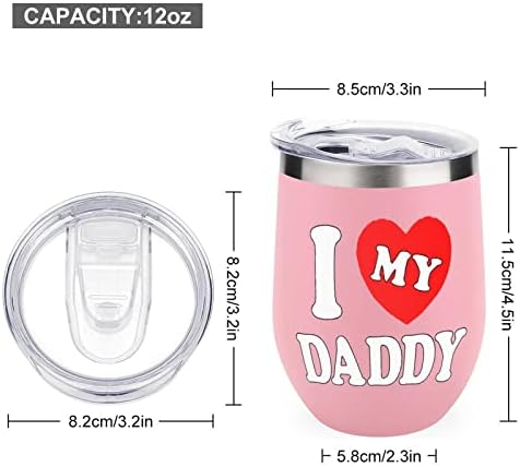 I Love Daddy Tumbler Cup Чаша с Вакуумна Изолация От Неръждаема Стомана, утайка от Пътна Чаша, Бутилка 12 Мл