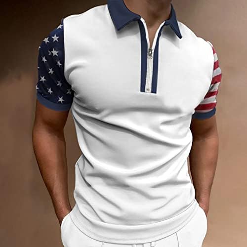 Мъжки Ризи Поло с Флага на САЩ, Патриотични Фланелки на 4 юли 2023, Летни Ежедневни Тениски Свободно, Намаляване,