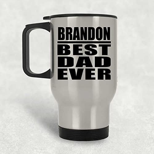 Designsify Брендън най-Добрият Татко На света, Сребърен Пътна Чаша 14 грама, на Изолиран Чаша от Неръждаема