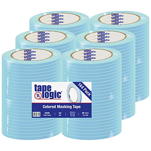 Залепваща лента Лента Logic®, 4,9 Mils, 1/4 x 60 ярда, Светло синьо, 144 бр./Калъф