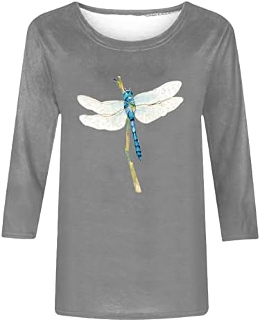 Модерна Лятна Тениска с Принтом за жени, Дамски Тениска с Кръгло деколте и 3/4 ръкав, Блузи с Шарките на Сладък