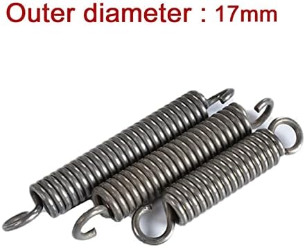 Метална пружина напрежение, разменени диаметър 3 мм, пружина за разтягане, външен диаметър 17 мм, дължина 55