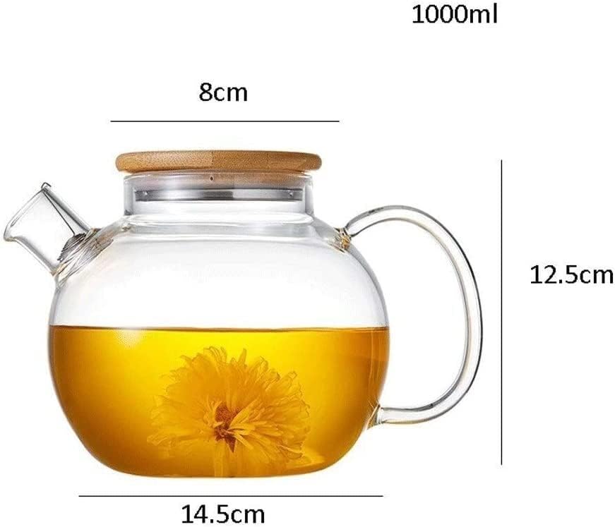 Кана билков чай с дървен капак, на Пот от Дебело Стъкло, през Цялата Саксия, Цветарски Чайник, Малък Чайник,