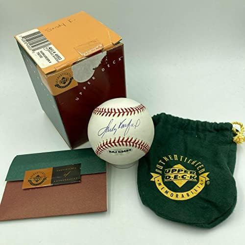 Санди Куфакс подписа Договор с Висша Лига бейзбол С помощта на бейзболни топки UDA Upper Deck Authentic COA