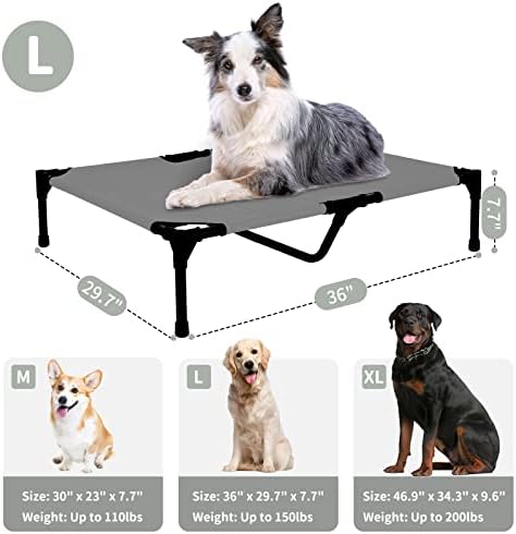 FIOCCO Dog Cot - Охлаждаща Повдигнати легло за кучета, Моющаяся Повдигнати легло за кучета с дъвченето мрежа