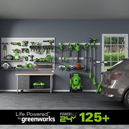 Greenworks 24v Бързо Трион с Въртящи се Режещи Инструменти, батерия 2AH + зарядно устройство 2A, Аксесоари от