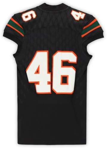 Играта Маями Хърикейнс-Използван черна риза № 46 сезон в NCAA 2017-2018 г. - с по-голям Размер - Използваните