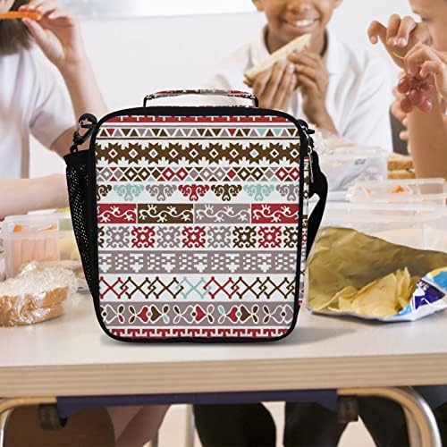 Цветни реколта чанти за обяд в стил Бохо с геометричен модел за жени и мъже, изолирани чанти за обяд, торби
