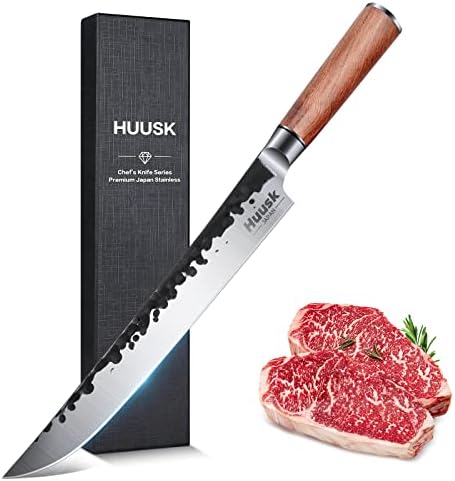Huusk Японски Мясницкий Нож - 10-Инчов Професионален Разделочный Нож за Нарязване на Резени Месо с Остър Ръб,