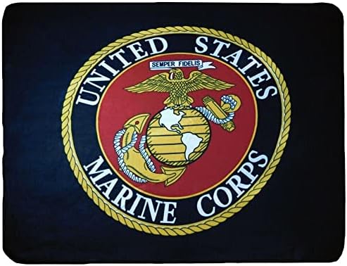 Trade Winds Корпуса на морската пехота на Морската пехота на САЩ Черен мек вълнен плат Каре 50x60, Официално