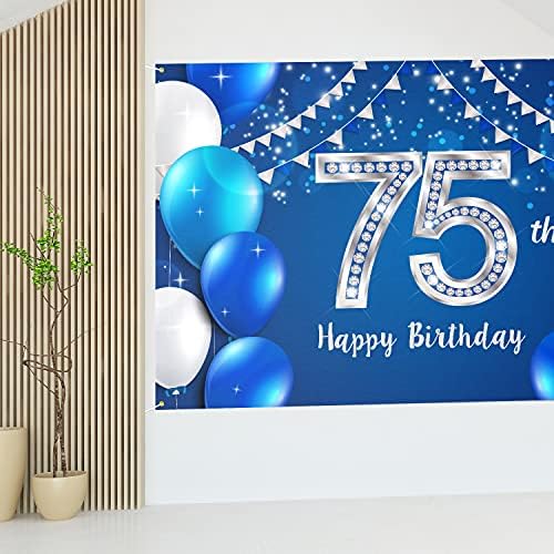 HAMIGAR 6x4ft С 75-ти Рожден Ден Банер Фон - 75 Години Декорация за Рожден Ден Вечерни Аксесоари за Жени, Мъже