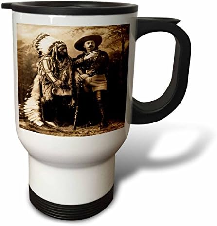 3 Чаша за пътуване Седнал на бик и Бъфало Бил 1895 Сепия, 14 грама, Многоцветен
