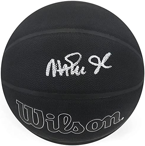 Меджик Джонсън Подписа Логото на Wilson 75th Anniversary Черен Логото на NBA Basketball - Баскетболни Топки