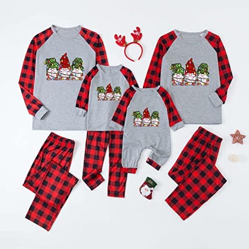 Christmas_Pajamas за Семейството, Еднакъв Комплект, Класическа Коледна Облекло в Клетката за тийнейджъри, Женски