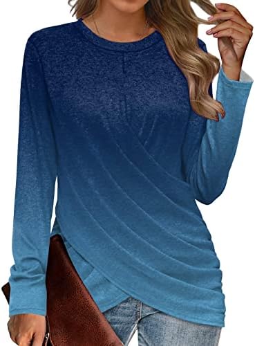 Черна Блуза с дълъг ръкав, Свободно Рокля-пуловер за Жени, Дамски Пуловери с Расклешенным ръкав и V-образно