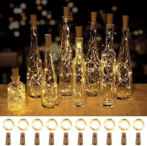 Осветителни тела за винени бутилки Brightown с Втулка, 10 X 20 Led Непромокаеми Сърцевина на осветителни Тела,