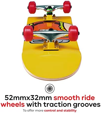 Fortnite 31 Skateboard - Крейсерский скейтборд с печатни графична лента за захващане, лагери ABEC-5, здрава
