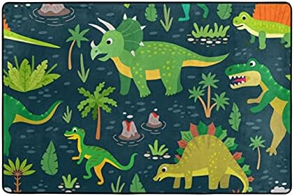 Големи Меки Подложки Динозаврите Тропически Листа Детски Игри Подложка Подложка за Детска Стая, Спалня, Всекидневна,