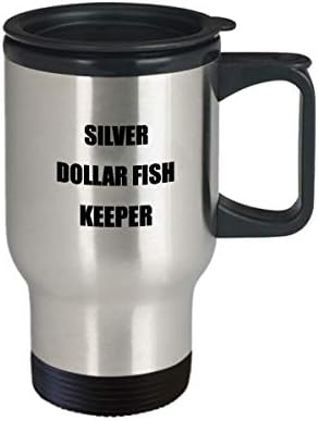 Silver Dollar Fish Keeper 14 унции Изолирано Пътна Чаша - Забавен Рибен Кафе Чаша Подарък За Мъже и Жени, Любители
