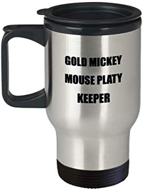 Златен Мики Маус Platy Keeper 14 унции Изолирано Пътна Чаша за Кафе Чаша Със Забавна Рибата, Подарък За Мъже