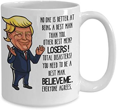 Предложение за по-добро мъжете Тръмп, чаша, никой не би могъл по-добре, Забавна, 11 или 15 грама. Бяла Керамична