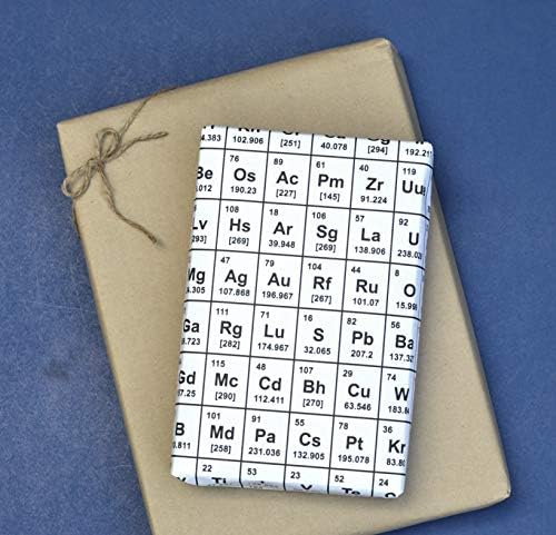 Опаковъчна хартия под формата на ролка периодичната таблица на елементите в научната тематика от Nerdy Words
