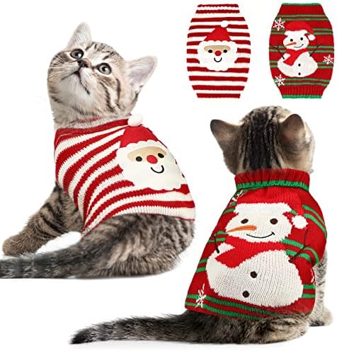 2 Предмета, Коледа Пуловер за Домашни Любимци, Коледни Пуловери се за Котки и малки Кученца, Червени и Бели