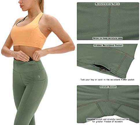 Дамски панталони за йога icyzone - Гамаши за тренировки с висока Талия и джобове, Спортни Чорапогащник-капри