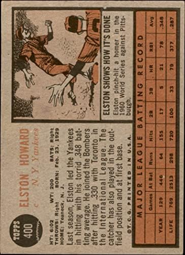 1962 Topps 400 Элстон Хауърд Ню Йорк Янкис (Бейзболна картичка) PHAIR Янкис