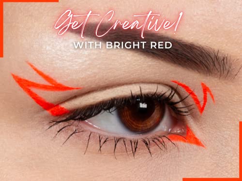 Вълнуваща козметика Ярко-червена очна линия Торта с четка-апликатор - очна линия сухо пресоване с активирането