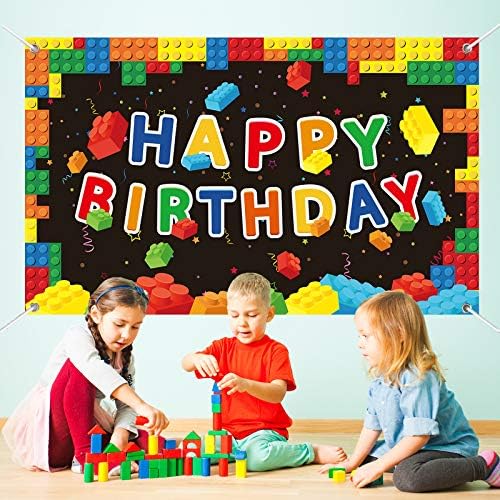 Строителни блокове, украса за парти, цветни блокове, фон за снимки на рожден ден, детски строителни блокчета,