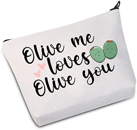 JXGZSO Olive Me Love, Косметичка Olive You, Забавен Маслина подарък, Подаръци за любителите на Маслини, Подарък