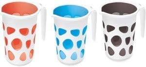 Finaldeals Пластмасови Чаши за бани Дуплекс Дизайнерски Чаши За баня Чаши за Къпане Dabba Тоалетни Принадлежности, Чаши за баня 1,5 литра всеки Комплект от 2 Многоцветни