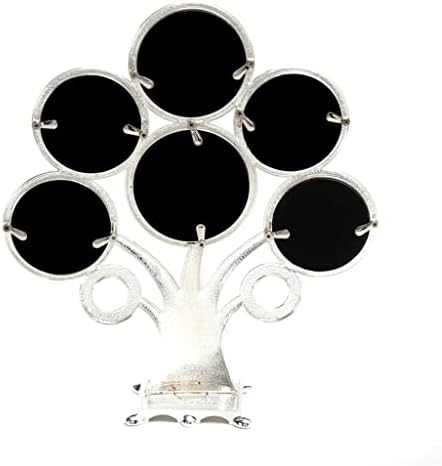 Сребърен Родословно Дърво SXNBH с 6 Цветни Кръгли Рамки За Снимки, Метална Украса Настолна Рамка за снимки