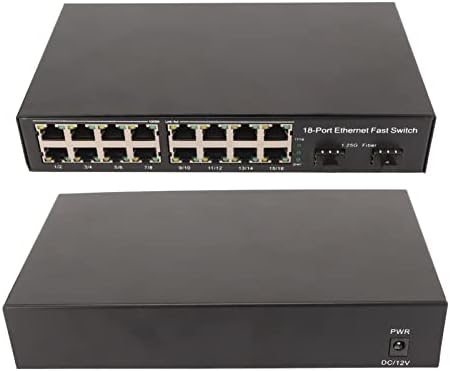 Комутатор AMONIDA Gigabit Ethernet, 100-240 В с самонастраивающимся led индикатор, Ethernet switch на 18 пристанища