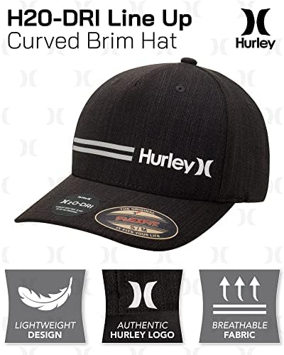 Мъжка бейзболна шапка Hurley - H2O-DRI Line Up С Извити полета, Приталенная Шапка